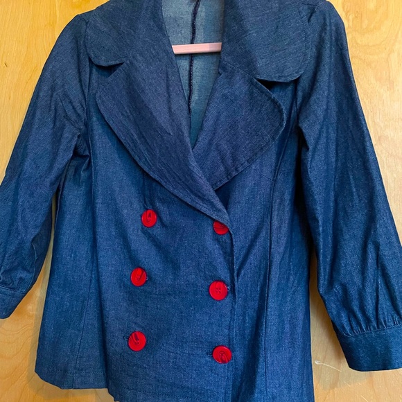 Kayce Hughes Chambray Double Breasted Nautical Jacket - Picture 2 of 4